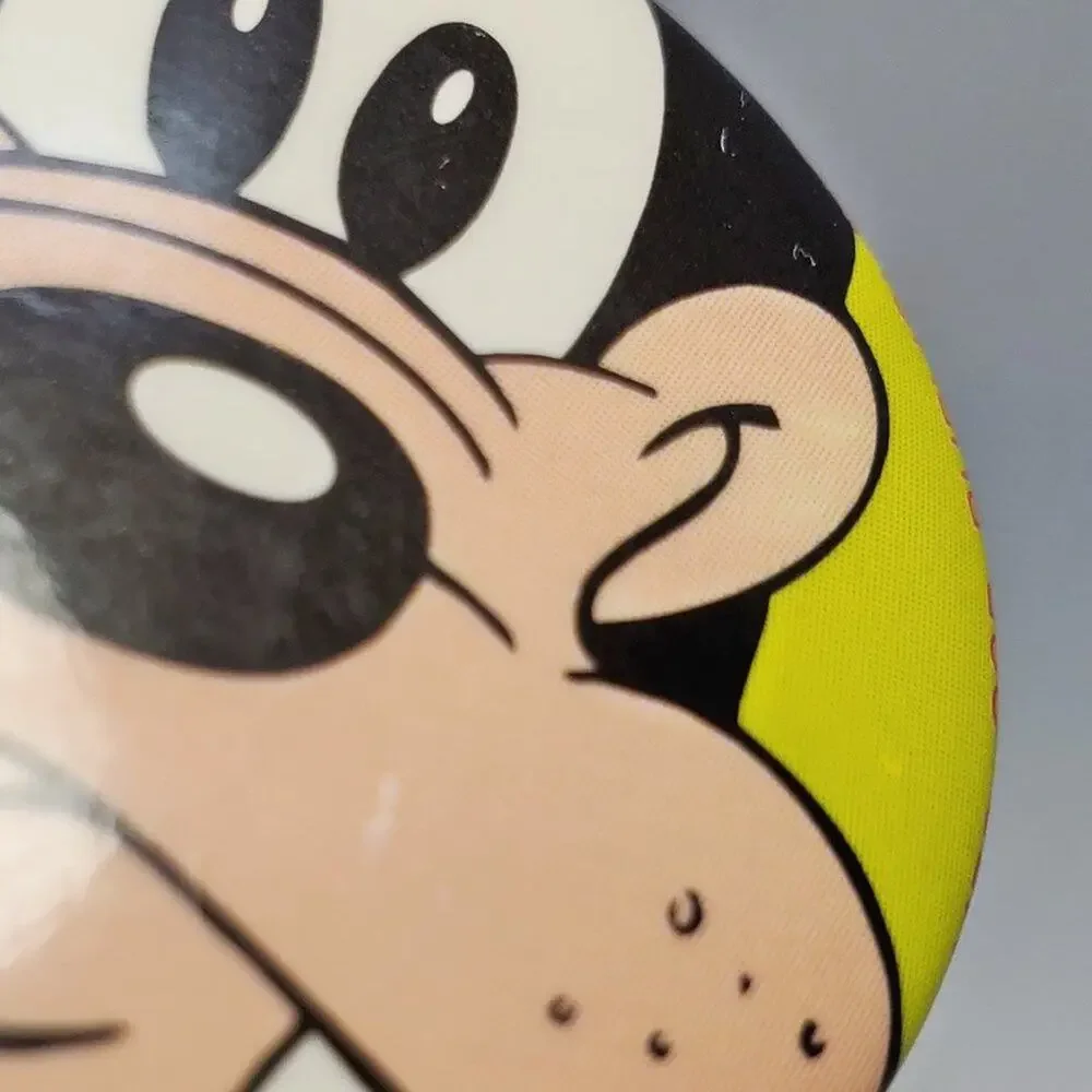 Vintage Disney Goofy Face Green Background Button